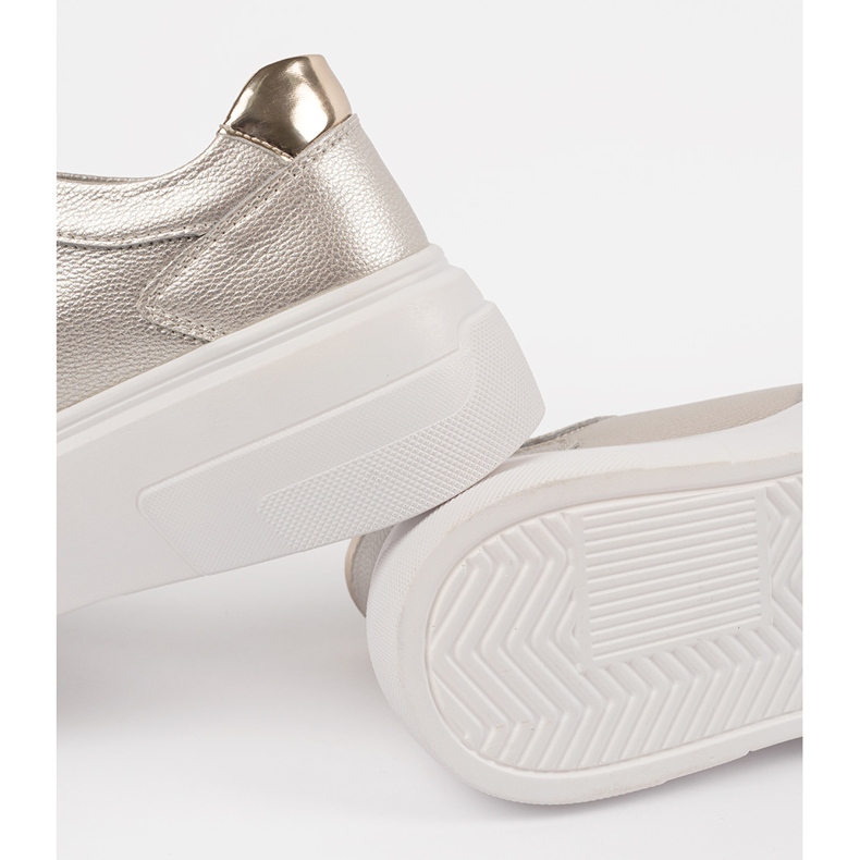 Golden sneakers on the Sergio Leone leather platform 1