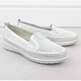 Evento Women's openwork leather shoes white event 5634 2
