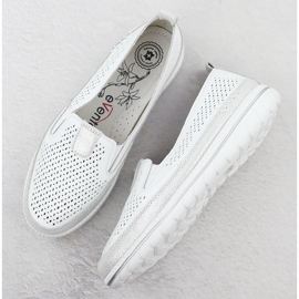 Evento Women's openwork leather shoes white event 5634 3
