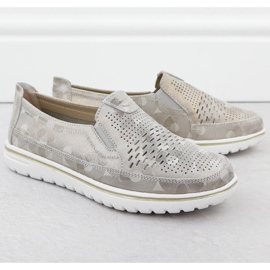 Evento Women's leather shoes openwork golden event 1653 2