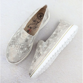 Evento Women's leather shoes openwork golden event 1653 3
