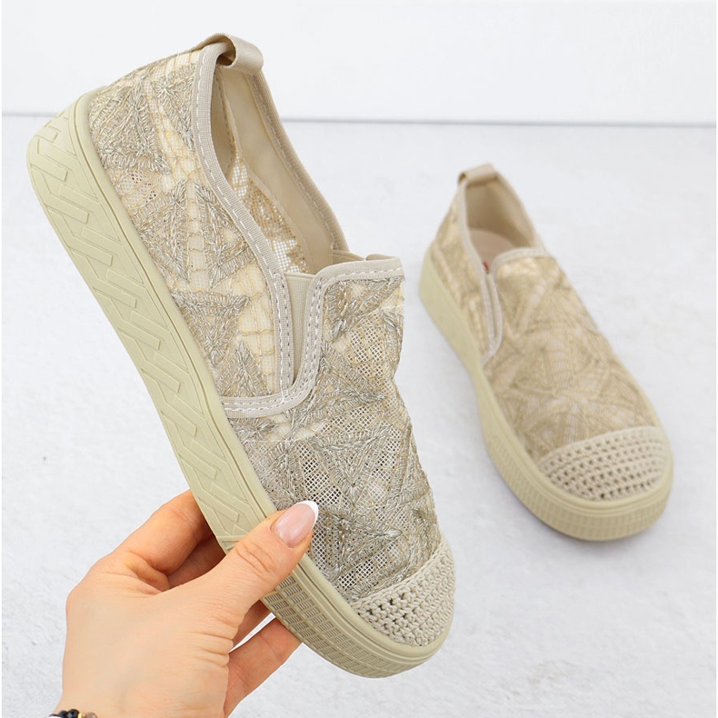 ARTIKER Women's espadrilles inserted with lace beige artker 56c2127 1