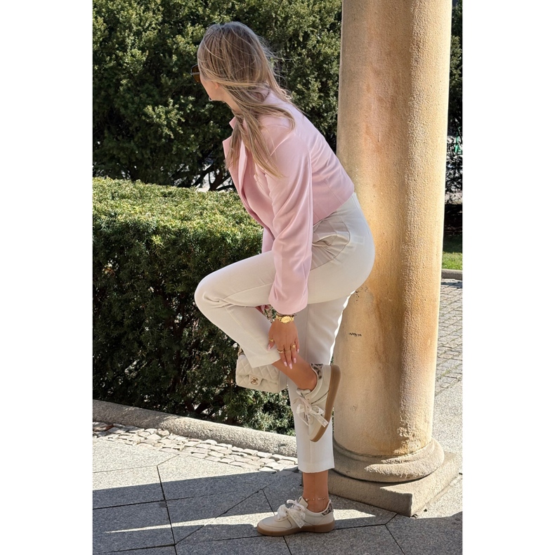 Low women's sneakers with lace leopard beige 2