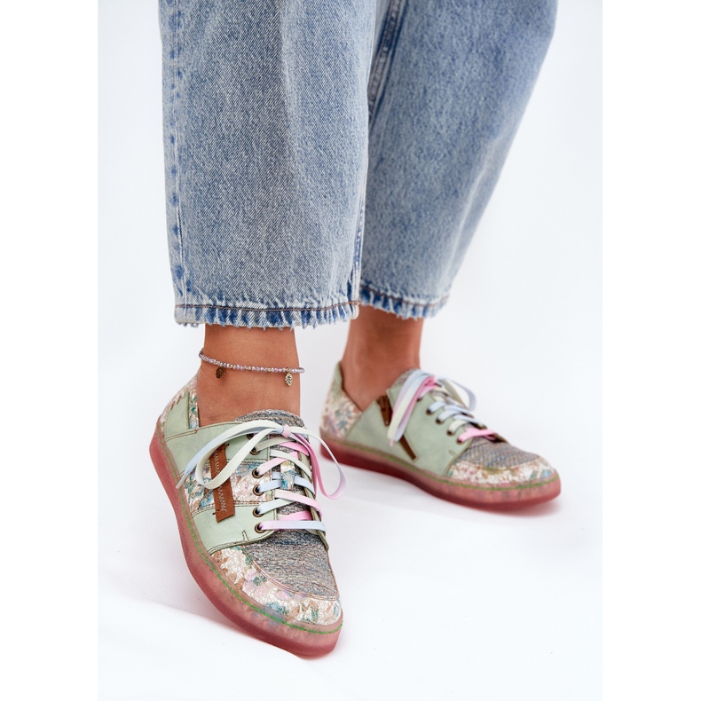 Women's leather shoes maciejka 06791-09 light green 2