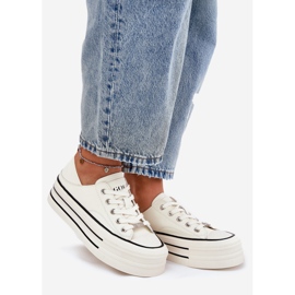 Women's leather sneakers on Goe RR2N4106 white platform 1