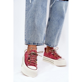 Women's sneakers on Goe RR2N4104 Platform red 1