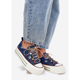 Women's sneakers on the goe rr2N4103 platform navy blue 1