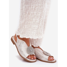 S.Barski Shiny women's sandals decorative detail S. Barski KV51-012 silver 1 S.Barski Shiny women's sandals decorative detail S. Barski KV51-012 silver 1