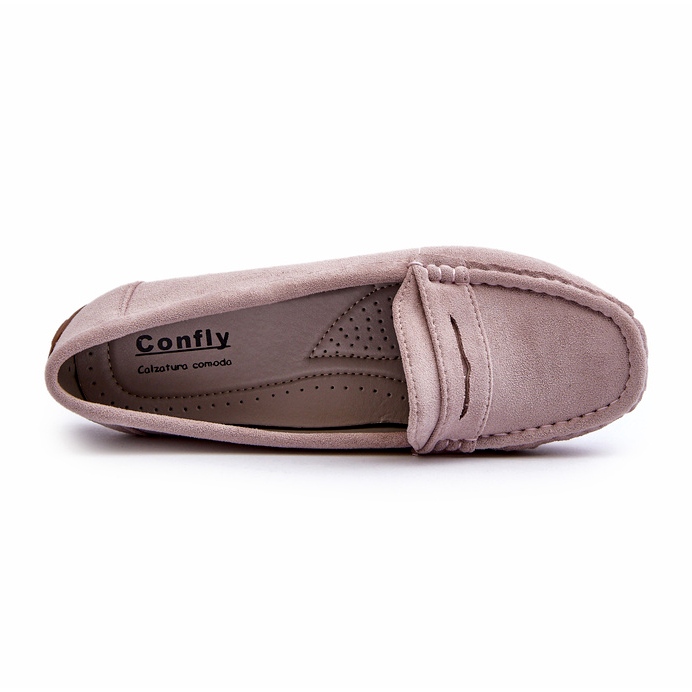 Confly Women's suede gray lilac loafers grey 2