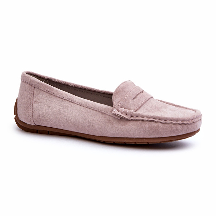 Confly Women's suede gray lilac loafers grey 3