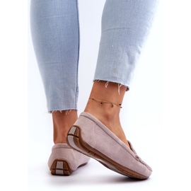 Confly Women's suede gray lilac loafers grey 4