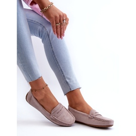 Confly Women's suede gray lilac loafers grey 1