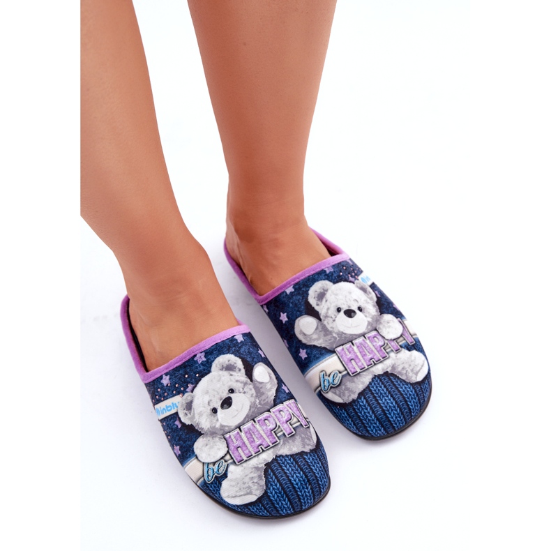 Women's slippers with an inblu gf000025 navy blue 3 Women's slippers with an inblu gf000025 navy blue 3