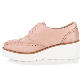 Seastar Suede wedge heels pink 1