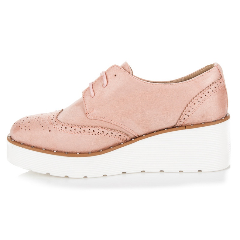 Seastar Suede wedge heels pink 1