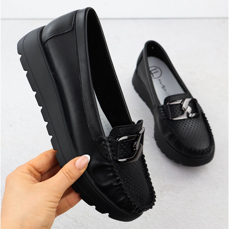 Leather loafers on a thick sole black Filippo 6827 1 Leather loafers on a thick sole black Filippo 6827 1