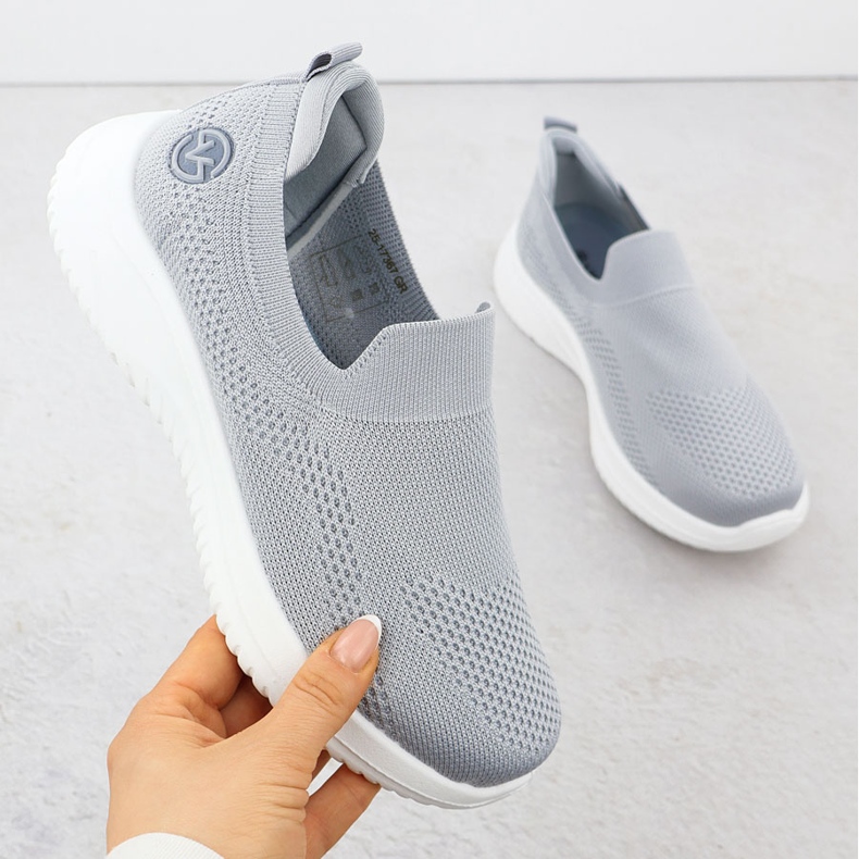 Women's sports shoes slipped gray vinceza 17367 grey 1