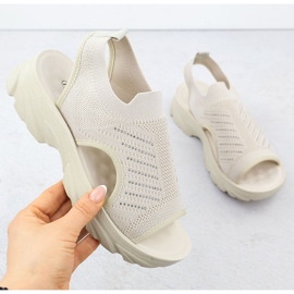 Women's sandals built -in beige Potocki to90302 1