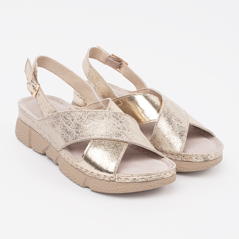 Goodin Golden flat sandals 2