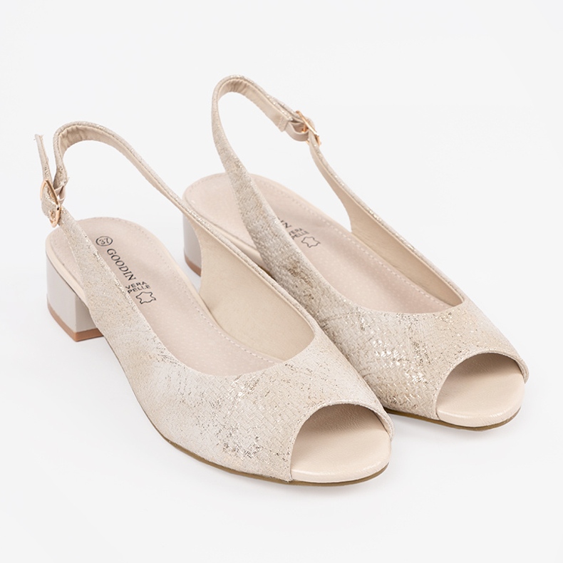 Goodin Beige low heel sandals 1