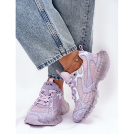 Women's leather sneakers goe rr2N4081 purple 1