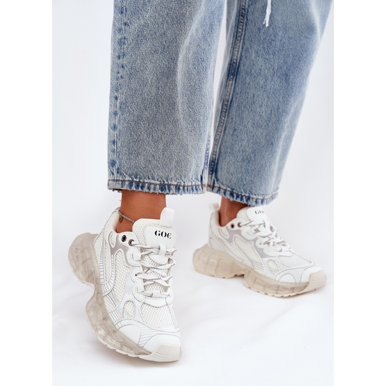 Women's leather sneakers goe rr2N4083 beige 2