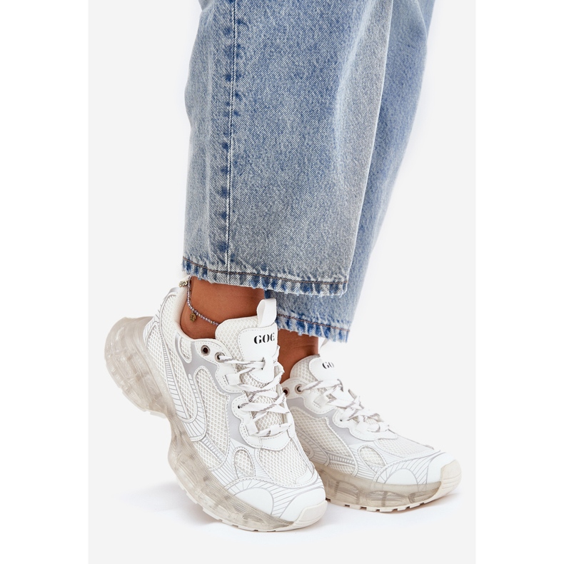 Women's leather sneakers goe rr2N4083 beige 1