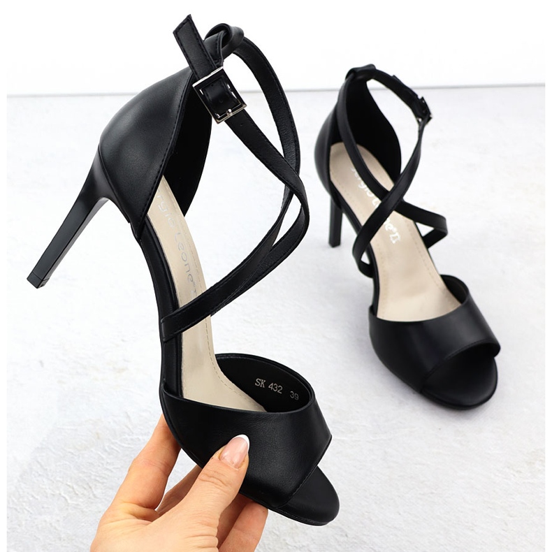 Women's sandals on the Black Sergio Leone SK432 heel 1