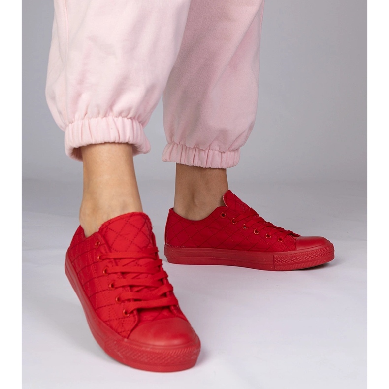 Red classic quilted sneakers 1