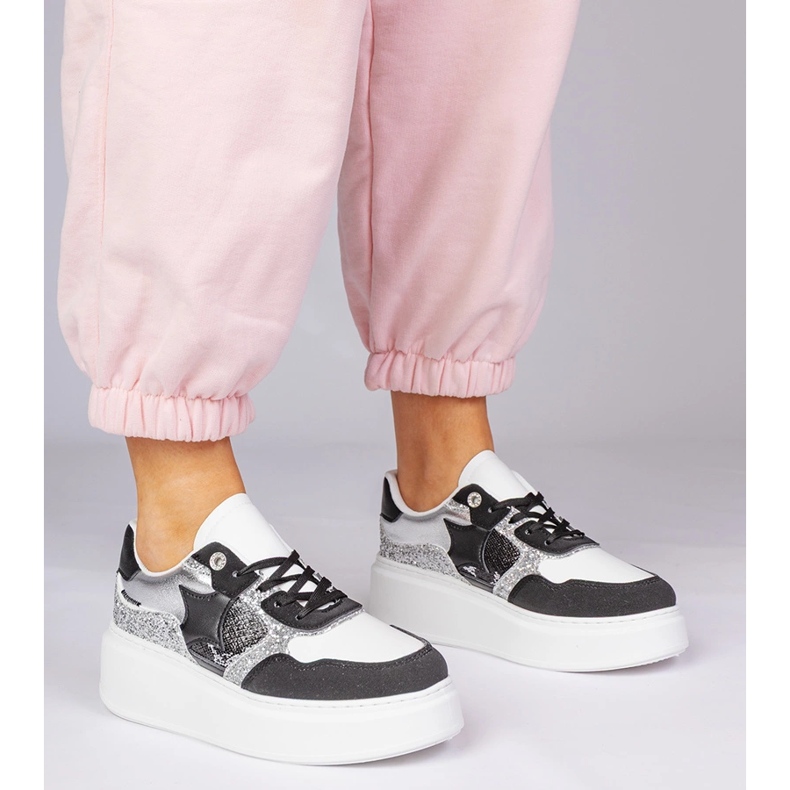 Black sneakers with glitter 1