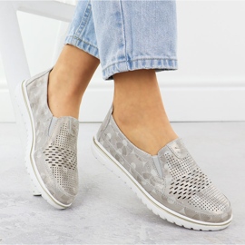 Evento Women's leather shoes openwork golden event 1653 4