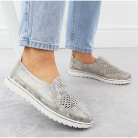 Evento Women's leather shoes openwork golden event 1653 5