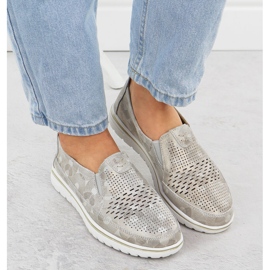 Evento Women's leather shoes openwork golden event 1653 6