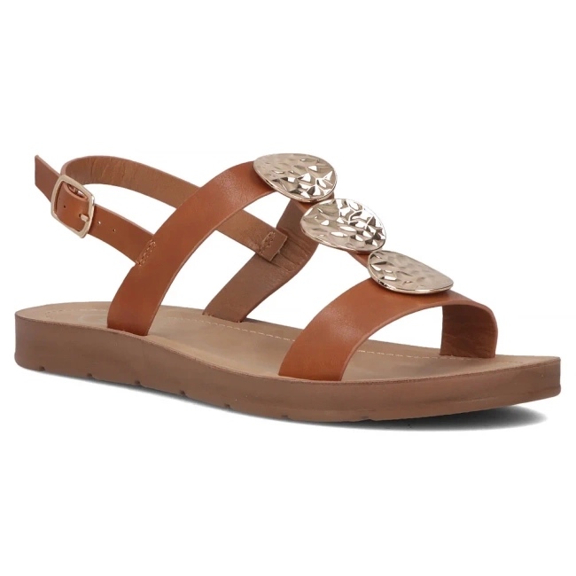 Filippo Women's flat leather sandals Obacs DS6885/25 brown 1