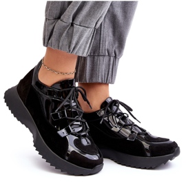 Leather lacquered women's sports shoes M01/2 Zazoo black 4 Leather lacquered women's sports shoes M01/2 Zazoo black 4