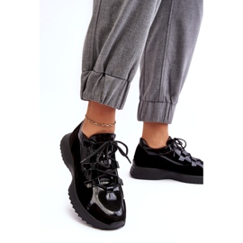 Leather lacquered women's sports shoes M01/2 Zazoo black 2 Leather lacquered women's sports shoes M01/2 Zazoo black 2