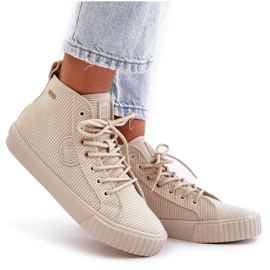 Insulated corduroy women's sneakers Big Star OO274771 Hi-Polish Beige System 3