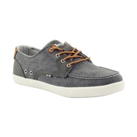 American Club American 205081 men's textile moccasin shoes grey 1