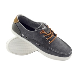 American Club American 205081 men's textile moccasin shoes grey 3