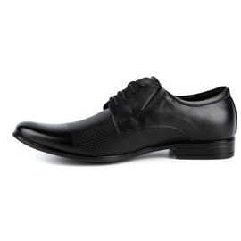 Olivier Men's elegant leather shoes 302T3 black 1