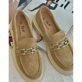 S.Barski Flat-heeled suede moccasins with a TW101 bronze-or beige 6