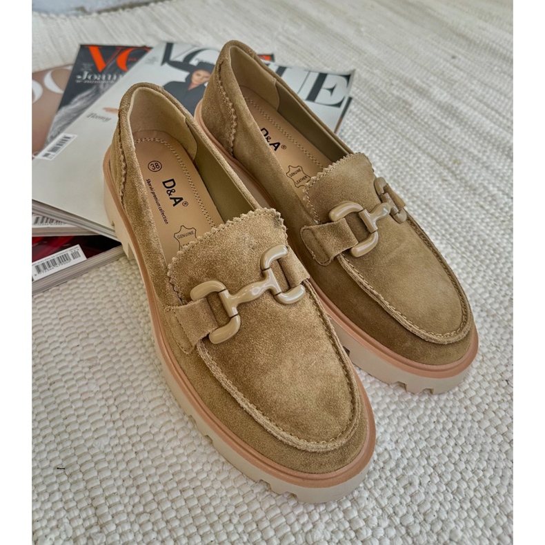 S.Barski Women's suede moccasins with an ornament TW117 Olive green 5