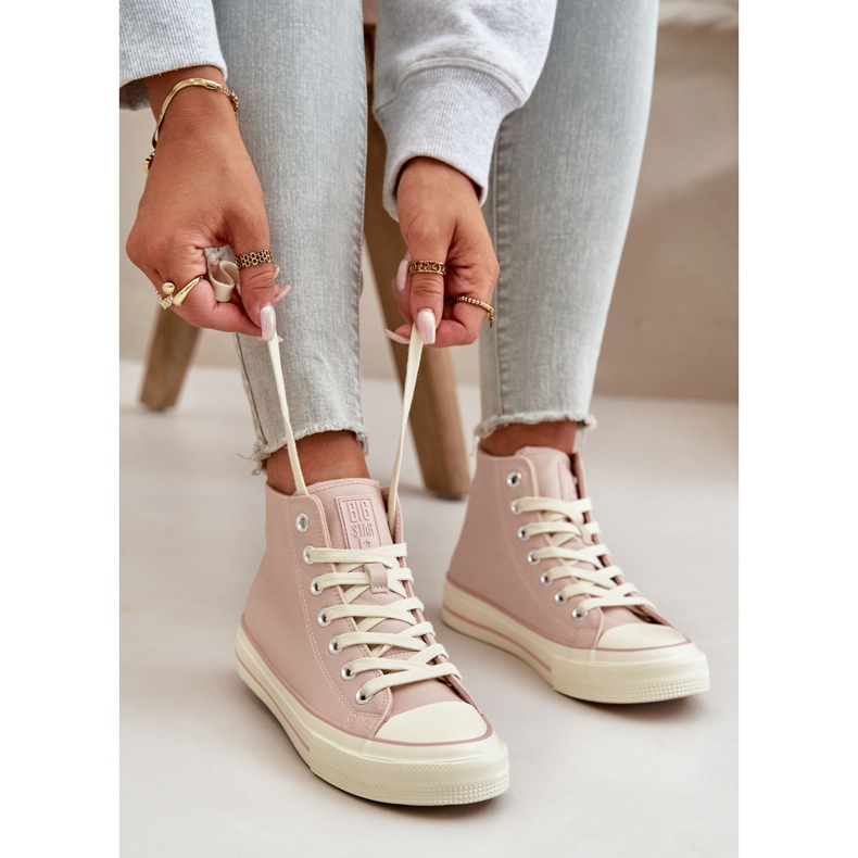 Women's Insulated Sneakers Made of Eco Leather Pink Big Star OO274933 5 Women's Insulated Sneakers Made of Eco Leather Pink Big Star OO274933 5