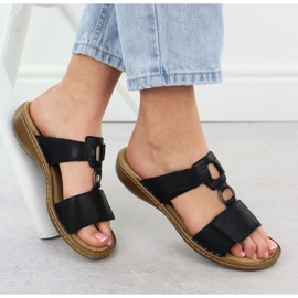 Women's flip-flops for Velcro Black Rieker 60885-00 4
