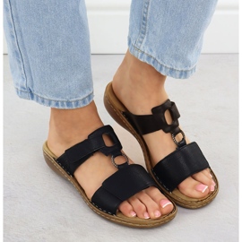 Women's flip-flops for Velcro Black Rieker 60885-00 5