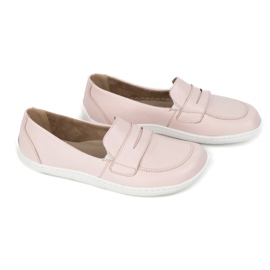 Olivier Barefoot elegant women's minimalist leather loafers 1280 powder pink 2