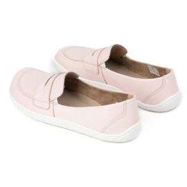 Olivier Barefoot elegant women's minimalist leather loafers 1280 powder pink 3
