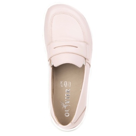 Olivier Barefoot elegant women's minimalist leather loafers 1280 powder pink 4
