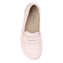 Olivier Barefoot elegant women's minimalist leather loafers 1280 powder pink 5