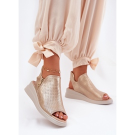 Jezzi Women's Golden Wedge Sandals 2 Jezzi Women's Golden Wedge Sandals 2